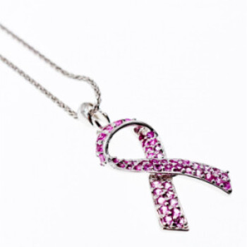 925 Sterling Silver Pink CZ Pendant