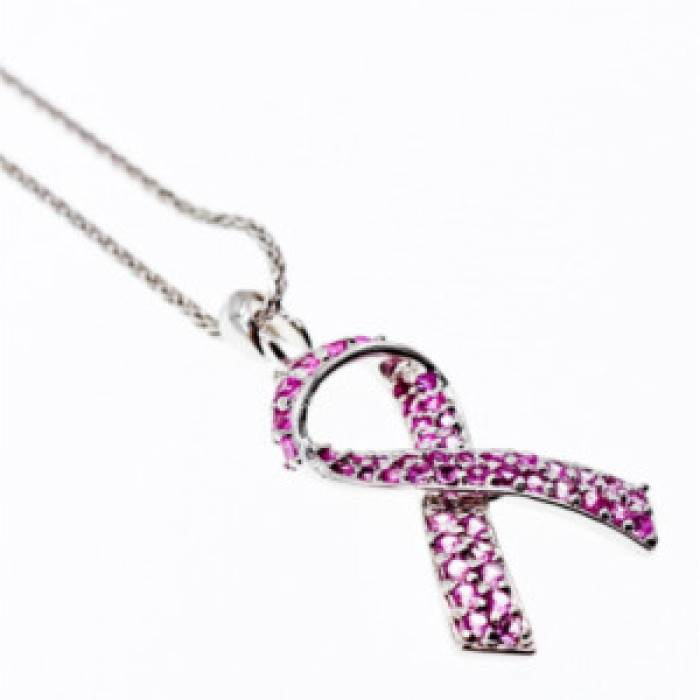 925 Sterling Silver Pink CZ Pendant