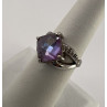 925 Sterling Silver Purple CZ Ring Size 6.5