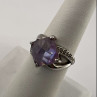 925 Sterling Silver Purple CZ Ring Size 6.5
