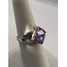 925 Sterling Silver Purple CZ Ring Size 6.5