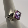 925 Sterling Silver Purple CZ Ring Size 6.5