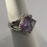925 Sterling Silver Purple CZ Ring Size 6.5