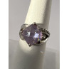 925 Sterling Silver Purple CZ Ring Size 6.5