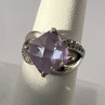 925 Sterling Silver Purple CZ Ring Size 6.5
