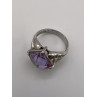 925 Sterling Silver Purple CZ Ring Size 6.5