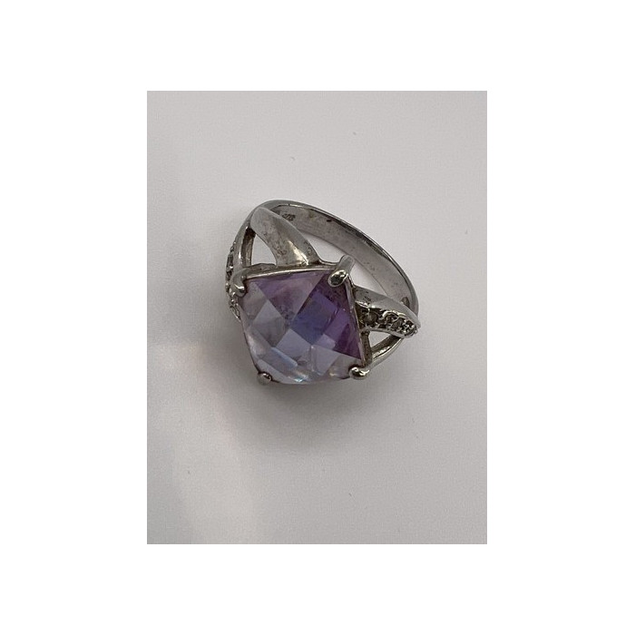 925 Sterling Silver Purple CZ Ring Size 6.5