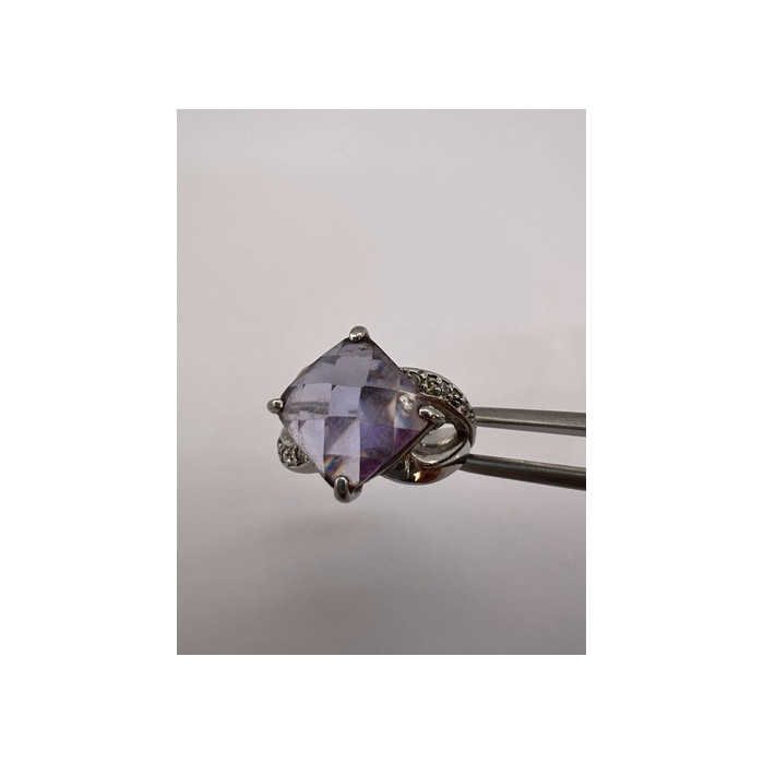 925 Sterling Silver Purple CZ Ring Size 6.5
