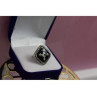 925 STERLING SILVER BLACK JADE, COLORLESS SAPPHIRE & MARCASITE RING SIZE 5.5
