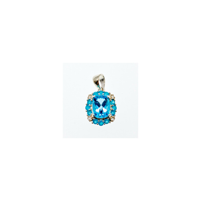 925 STERLING SILVER TOPAZ & BERYL PENDANT