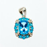 925 Sterling Silver Topaz & Beryl Pendant