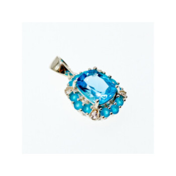 925 STERLING SILVER TOPAZ & BERYL PENDANT