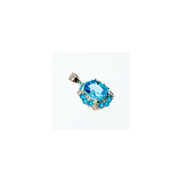 925 STERLING SILVER TOPAZ & BERYL PENDANT