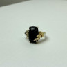 925 Sterling Silver Gold Plated Black Onyx Ring Size 8.5
