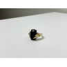 925 Sterling Silver Gold Plated Black Onyx Ring Size 8.5