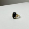 925 Sterling Silver Gold Plated Black Onyx Ring Size 8.5