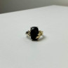 925 Sterling Silver Gold Plated Black Onyx Ring Size 8.5
