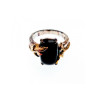 925 Sterling Silver Gold Plated Black Onyx Ring Size 8.5