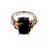 925 Sterling Silver Gold Plated Black Onyx Ring Size 8.5