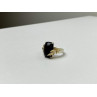 925 Sterling Silver Gold Plated Black Onyx Ring Size 8.5