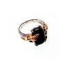 925 Sterling Silver Gold Plated Black Onyx Ring Size 8.5