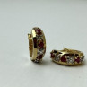 925 Sterling Silver Gold Plated Ruby Earrings
