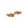 925 Sterling Silver Gold Plated Ruby Earrings