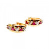 925 Sterling Silver Gold Plated Ruby Earrings