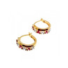 925 Sterling Silver Gold Plated Ruby Earrings