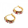 925 Sterling Silver Gold Plated Ruby Earrings