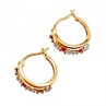 925 Sterling Silver Gold Plated Ruby Earrings