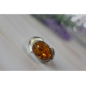 925 Sterling Silver Amber Ring Size 8.5