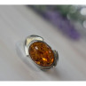 925 Sterling Silver Amber Ring Size 8.5