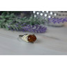 925 Sterling Silver Amber Ring Size 8.5