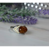 925 Sterling Silver Amber Ring Size 8.5