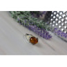 925 Sterling Silver Amber Ring Size 8.5