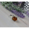 925 Sterling Silver Amber Ring Size 8.5