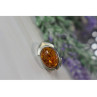 925 Sterling Silver Amber Ring Size 8.5
