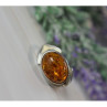 925 Sterling Silver Amber Ring Size 8.5