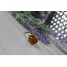 925 Sterling Silver Amber Ring Size 8.5