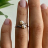925 Sterling Silver Pearls Ring Size 5