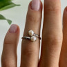 925 Sterling Silver Pearls Ring Size 5