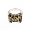Vintage 925 Sterling Silver Nephrite & Marcasites Ring Size 7