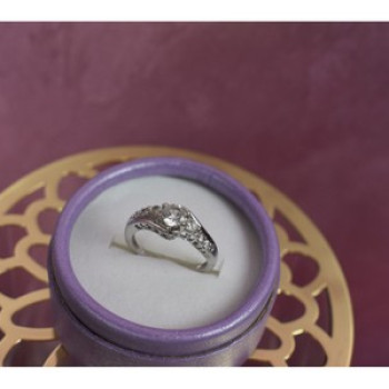 925 Sterling Silver White/Colorless Spinel Ring Size 6.5