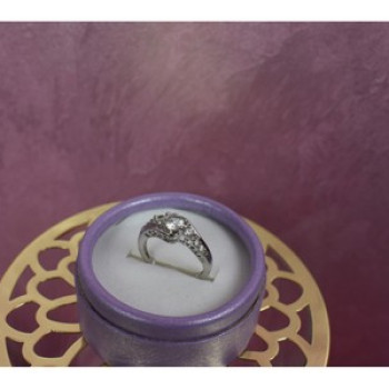 925 Sterling Silver White/Colorless Spinel Ring Size 6.5