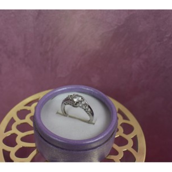 925 Sterling Silver White/Colorless Spinel Ring Size 6.5