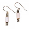 925 Sterling Silver Pink Mother of Pearl & Marcasites Earrings