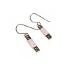 925 Sterling Silver Pink Mother of Pearl & Marcasites Earrings