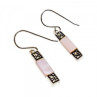 925 Sterling Silver Pink Mother of Pearl & Marcasites Earrings