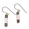 925 Sterling Silver Pink Mother of Pearl & Marcasites Earrings